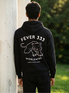 NWOT Unisex Fever 333 Rock Band Black Cat Head Sweatshirt Hoodie - Size XL